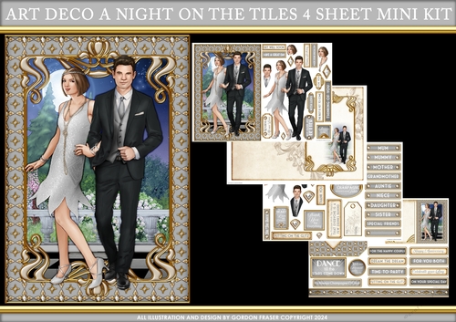 Art Deco A Night on the Tiles 4 Sheet Mini Kit Silver