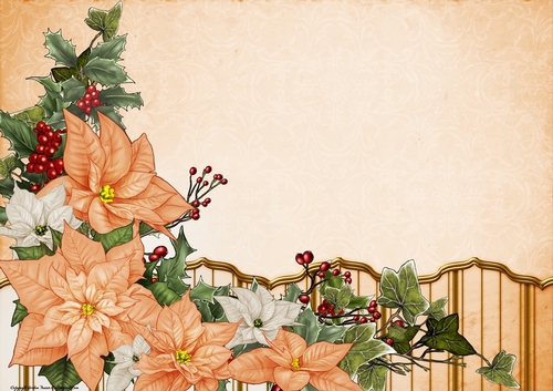 Art Deco Lola Poinsettia Paper Peach