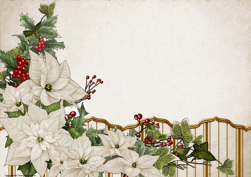 Art Deco Lola Poinsettia Paper Cream