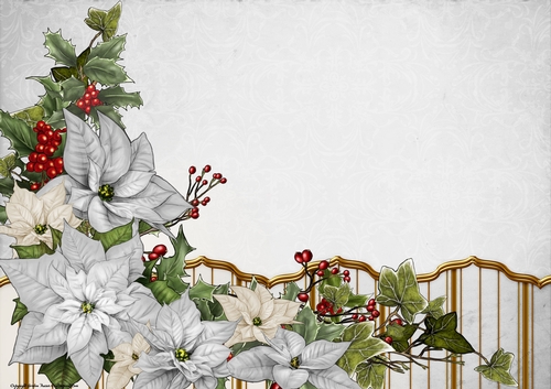 Art Deco Lola Poinsettia Paper Silver