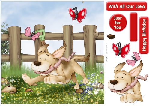 Puppy Love Rufus 8x8 Quick Card