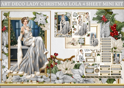 Art Deco Lady Christmas Lola 4 Sheet Mini Kit Silver