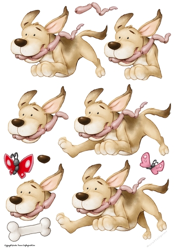 Puppy Love Rufus Decoupage Sheet