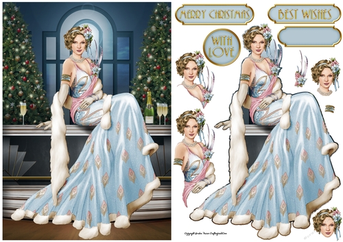 Art Deco Lady Christmas Lola Blue