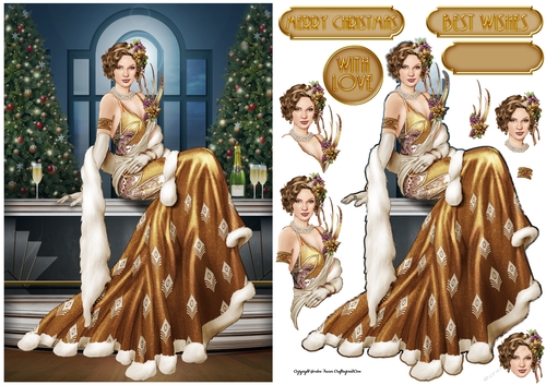 Art Deco Lady Christmas Lola Gold