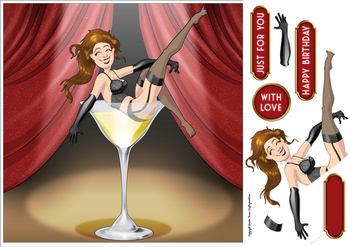Burlesque Dudess 2 8x8 Quick Card Front