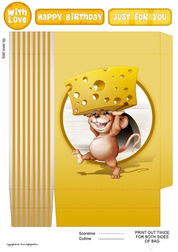 Too Much Cheese Mouse 2 Mini Gift Bag