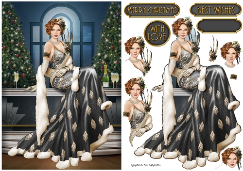 Art Deco Lady Christmas Lola Black