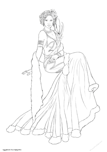 Art Deco Lady Christmas Lola Digital Stamp