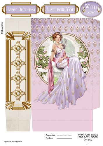 Art Deco Lady Lola Mini Gift Bag Lilac