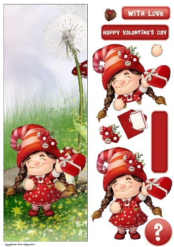 Maisie the Gnome Valentines Day Large DL
