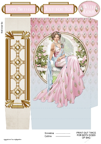 Art Deco Lady Lola Mini Gift Bag Pink