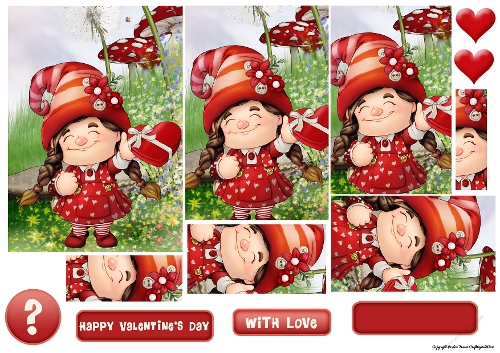 Maisie the Gnome Valentines Day Pyramid