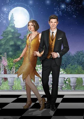 Art Deco A Night on the Tiles A4 Gold