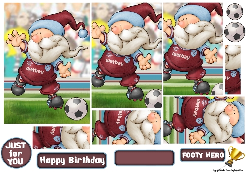 Football Gnome Dark Red and Blue Pyramid