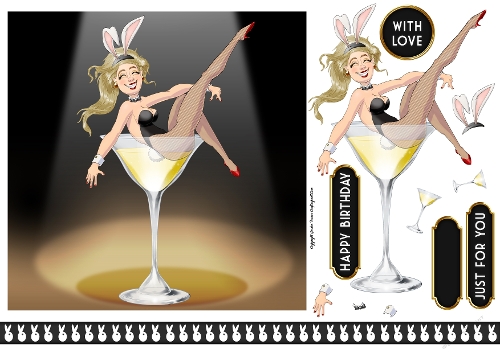 Bunny Girl Dudess 7x7 Quick Card