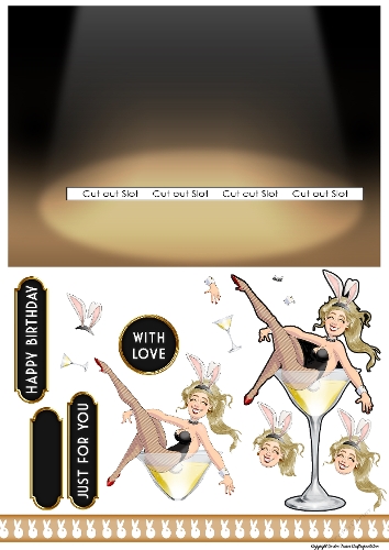 Bunny Girl Dudess Slider Card