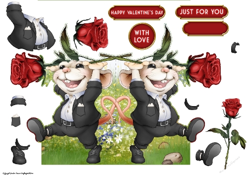 Mr Valentines Day Mouse Shaped Card