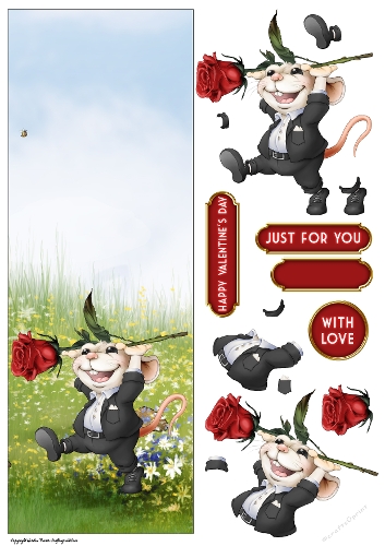 Mr Valentines Day Mouse Large Vertical DL