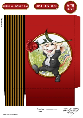 Mr Valentines Day Mouse Mini Gift Bag
