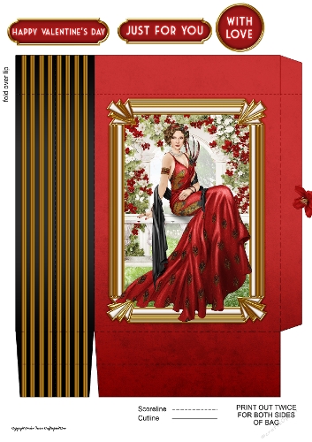 Art Deco Valentines Lola Mini Gift Bag