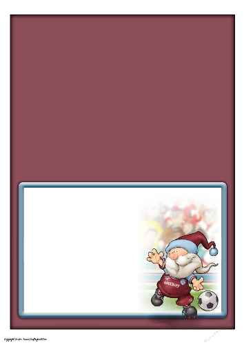 Football Gnome Dark Red and Blue Slider Card Insert