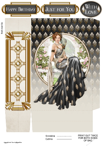Art Deco Lady Lola Mini Gift Bag Black