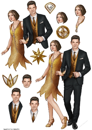 Art Deco A Night on the Tiles Decoupage Sheet Gold