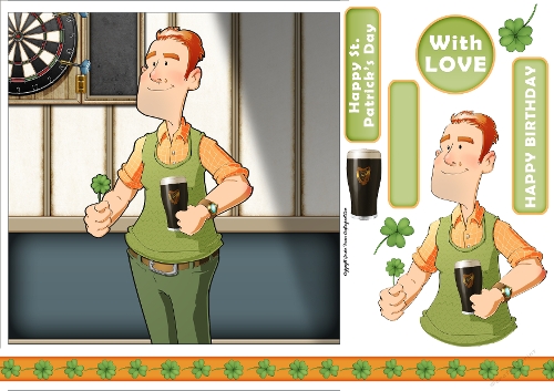 St. Patricks Day Dude 7x7 Quick Card