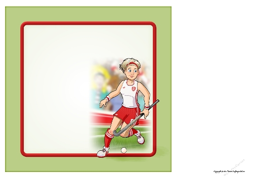 Hockey Dudess White and Red 8x8 Quick Card Insert