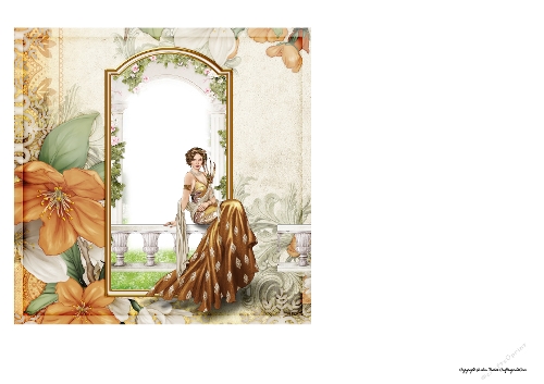 Art Deco Lady Lola 7x7 Quick Card Gold Insert