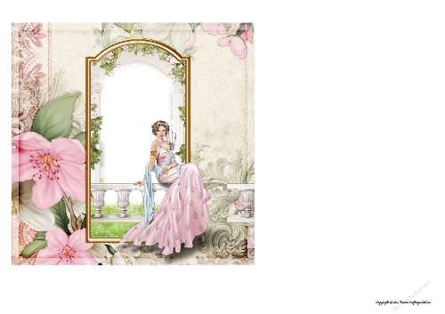 Art Deco Lady Lola 7x7 Quick Card Pink Insert