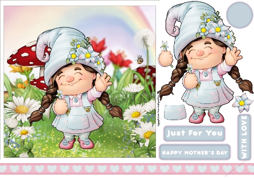 Mothers Day Maisie Gnome 7x7 Quick Card