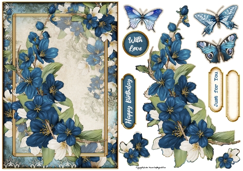 Butterfly Blossom Dark Blue