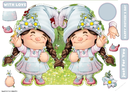 Mothers Day Maisie Gnome Shaped Card