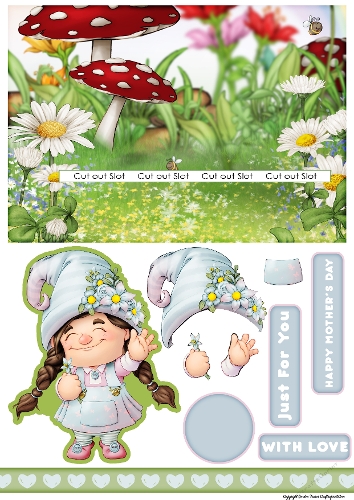 Mothers Day Maisie Gnome Slider Card