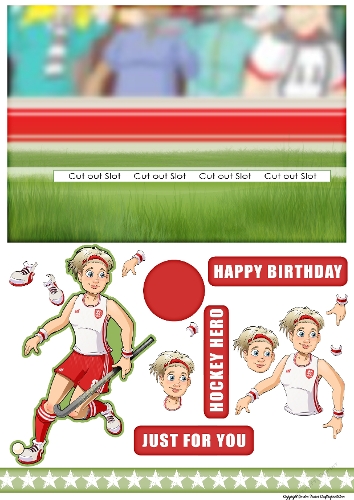 Hockey Dudess White and Red Slider Card
