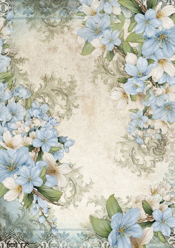 Butterfly Blossom Paper Blue