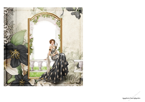 Art Deco Lady Lola 7x7 Quick Card Black Insert