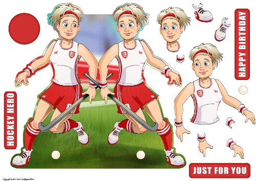 Hockey Dudess White and Red Shaped