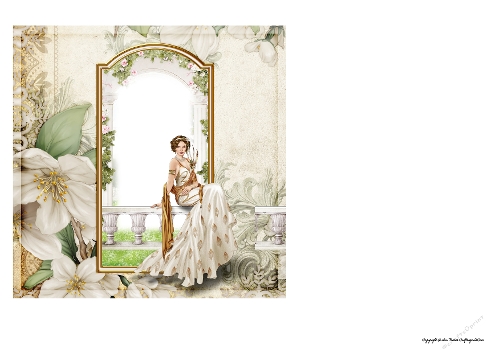 Art Deco Lady Lola 7x7 Quick Card Cream Insert