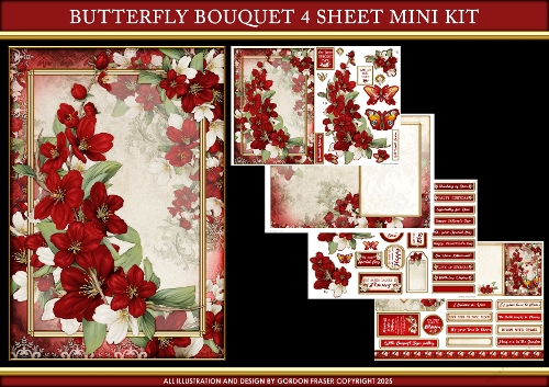Butterfly Bouquet 4 Sheet Mini Kit Red