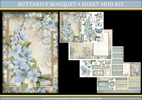 Butterfly Bouquet 4 Sheet Mini Kit Blue