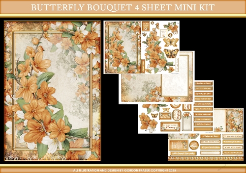 Butterfly Bouquet 4 Sheet Mini Kit Gold