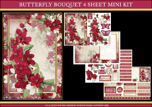 Butterfly Bouquet 4 Sheet Mini Kit Dark Pink