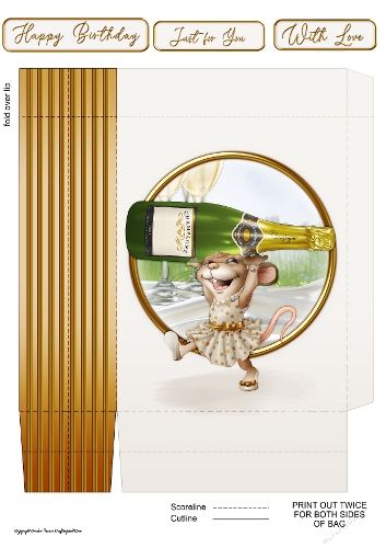 Mrs Champagne Mouse Mini Gift Bag