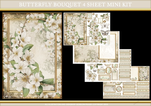 Butterfly Bouquet 4 Sheet Mini Kit Cream