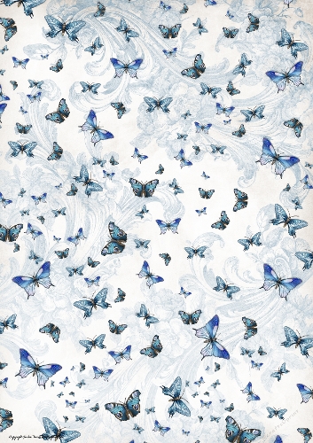 Butterfly Blossom Paper 2 Dark Blue