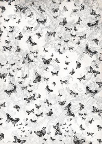 Butterfly Blossom Paper 2 Black