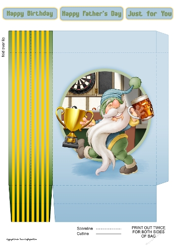 Beer and Trophy Gnome Mini Gift Bag